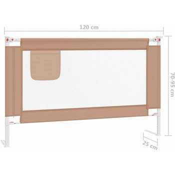 The Living Store Bedhekje peuter Stof Taupe 120x25 cm - The Living Store