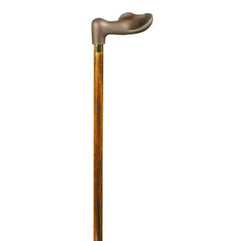 Classic Canes Houten wandelstok - Bruin - Hardhout - Rechtshandig - Soft-touch Ergonomisch handvat - Lengte 92 cm