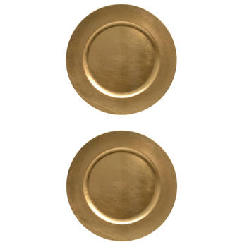 4x stuks diner borden/onderborden goud glimmend 33 cm - Onderborden