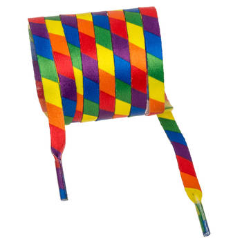 Schoenveters - Gay Pride/Regenboog thema kleuren - polyester - 140 cm - Verkleedveters