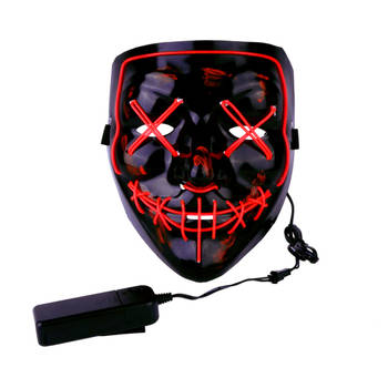 Purge LED Masker - 3 Lichtstanden - Verstelbare Hoofdband - carnaval masker - Halloween masker - Groen/Zwart