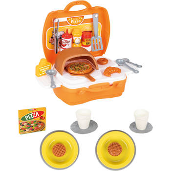 Pilsan speelgoed pizzaset oranje 35-delig