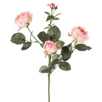 Top Art Kunstbloem roos Ariana - roze - 73 cm - kunststof steel - decoratie bloemen - Kunstbloemen