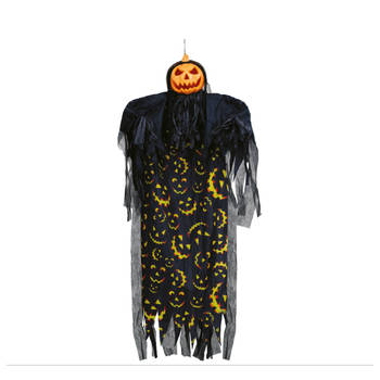 Fiestas Horror/halloween decoratie pompoen man pop - licht en geluid - 180 cm - Halloween poppen