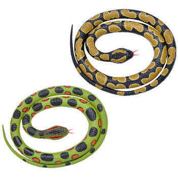 Setje van 2x rubberen nep/namaak slangen van 117 cm - Speelfiguren