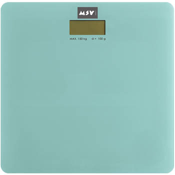 MSV Personen weegschaal - mintgroen - glas - 30 x 30 cm - digitaal - Weegschalen