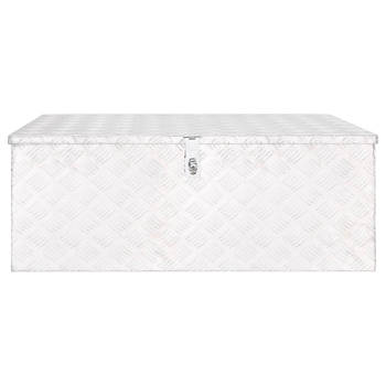 The Living Store Opbergbox - Aluminium - 100 x 55 x 37 cm - Roestbestendig - Ruime binnenruimte