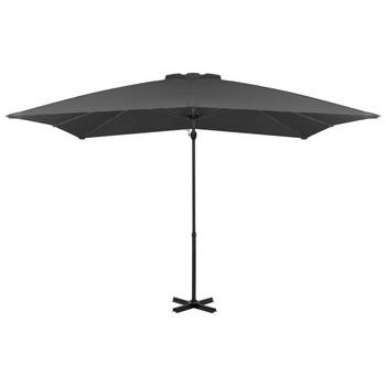 The Living Store Hangende Parasol - Elegant - UV-Beschermend - Gemakkelijk Schoon te maken - Stevige Kruisvoet -