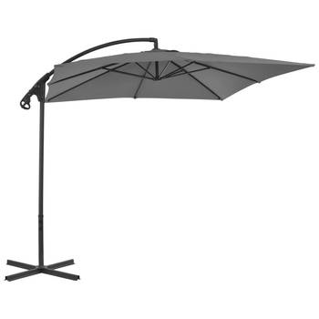 The Living Store Zweefparasol The Living Store - Antraciet - Parasols 250x250x260 cm - UV-beschermend polyester -