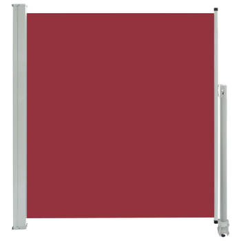 The Living Store Zijscherm Rood - 140 x 0-300 cm - UV- en scheurbestendig polyester