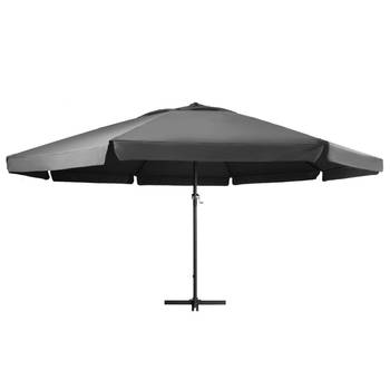 The Living Store Tuinparasol Antraciet 600x385 cm - UV-beschermend polyester - Stabiele aluminium paal - Inclusief