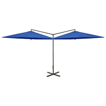 The Living Store Tuinparasol Dubbel - 600x290x260 cm - Polyester - Azuurblauw