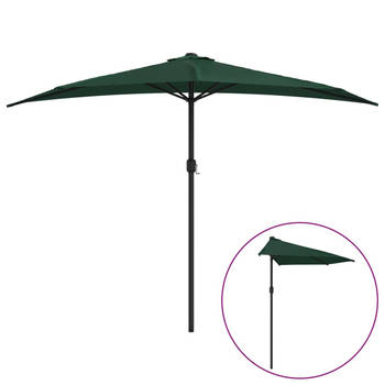 The Living Store Tuinparasol - Groen - 300 x 155 x 223 cm - UV-beschermend polyester - 38 mm paaldiameter -