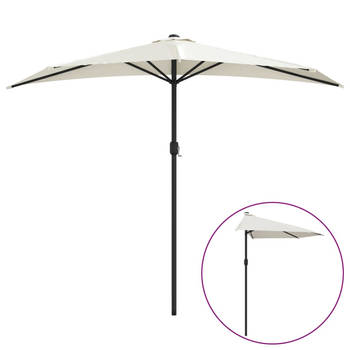 The Living Store Tuinparasol - Zandkleurig - 270 x 144 x 222 cm - Polyester - Aluminium paal