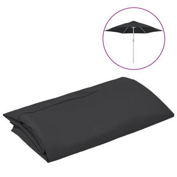 The Living Store Parasoldoek Vervanging - 300cm - UV-beschermend - Gemakkelijk schoon te maken - Zwart