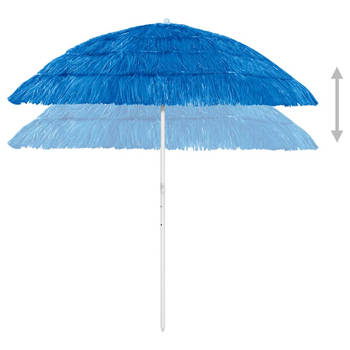 The Living Store Hawaï Parasol - 240 cm - Blauw - UV-bestendig
