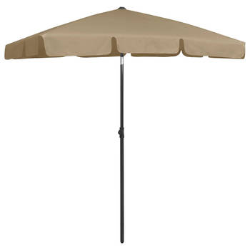 The Living Store Strandparasol - UV-beschermend polyester - Stevige baleinen - Geschikt voor parasolgat - Kantelbaar -