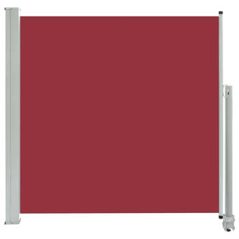 The Living Store zijluifel - 160 x 0-300 cm - UV-bestendig - automatische terugrolfunctie - rood