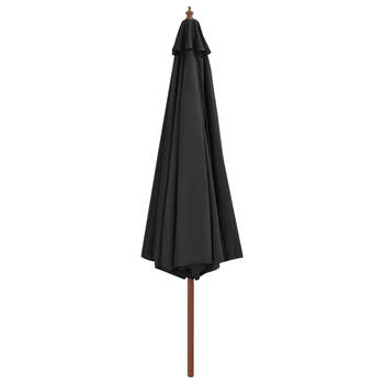 The Living Store Tuinparasol - 350 x 256 cm - Antraciet - UV-beschermend polyester