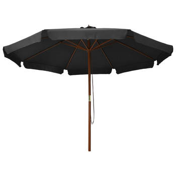 The Living Store Tuinparasol - Antraciet - 330 x 254 cm (ø x H) - 48 mm - Polyester