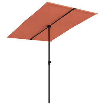 The Living Store Tuinparasol - Terracotta - 200 x 150 x (120 - 215) cm - UV-beschermend - Stabiele paal - Draaibaar -