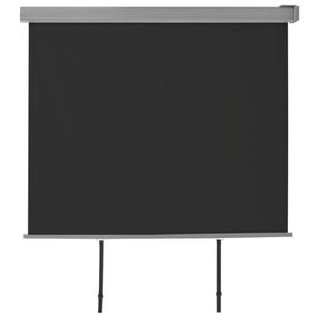 The Living Store Balkonluifel Zwart - 150 x 235 cm - Intrekbaar - UV- en waterbestendig - Inclusief