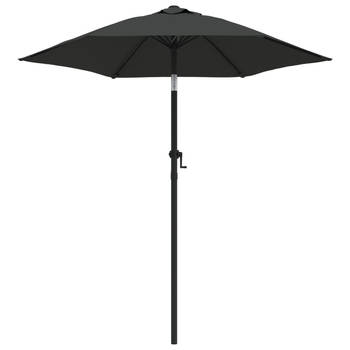 The Living Store Tuinparasol - Ø200 x 224 cm - Kantelbaar - Antraciet/DG - UV-beschermend polyester - Aluminium paal -