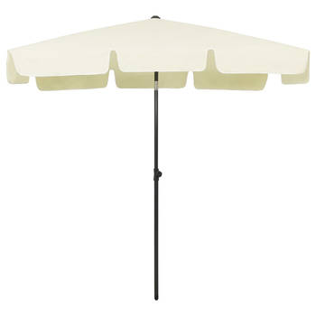 The Living Store Strandparasol - UV-beschermend polyester - Stevige baleinen - Geschikt voor standaard of tafelmontage