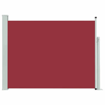 The Living Store Zijscherm PrivaXL - 140 x (0-500) cm - Rood - Polyester - Gemonteerd op stalen voet - Automatische