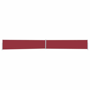 The Living Store Zijscherm - 170 x (0-1200) cm - Rood en grijs - Uv- en waterbestendig