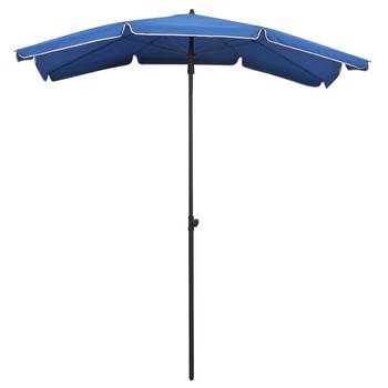 The Living Store Parasol met paal 200x130 cm azuurblauw - Parasol