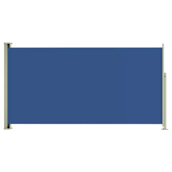 The Living Store Zijscherm Blauw - 160 x (0 - 300) cm - UV-bestendig Polyester
