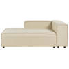 Beliani APRICA - Chaise longue-Beige-Linnen