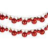 2x stuks verlichte kerst guirlandes/slingers met 93 LED kerstballen rood - Guirlandes