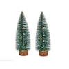 Krist+ Kleine decoraties kerstboompjes 2x stuks - 30 cm - met licht - Kerstdorpen