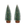 Krist+ Kleine decoraties kerstboompjes 2x stuks - 30 cm - met licht - Kerstdorpen