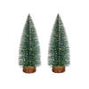 Krist+ Kleine decoraties kerstboompjes 2x stuks - 35 cm - met licht - Kerstdorpen