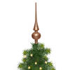 Kerstboom glazen piek bruin mat 26 cm - kerstboompieken