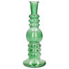 Kaarsen kandelaar Florence - groen glas - helder - D8,5 x H23 cm - kaars kandelaars