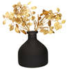 Decoratie vaas zwart D18 cm - incl. glitter takken goud 2x st - H40 cm - Vazen