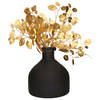 Decoratie vaas zwart D18 cm - incl. glitter takken goud 3x st - H40 cm - Vazen