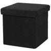 Urban Living Poef Teddy BOX - hocker - opbergbox - zwart - polyester/mdf - 38 x 38 cm - opvouwbaar - Poefs
