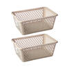 Plasticforte opbergmand/kastmandje - 2x - 13 liter - beige - kunststof - 26 x 37 x 14 cm - Opbergbox