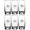 Urban Living longdrink/water/drinkglazen Comptoir - gedecoreerd glas - 6x stuks - 390 ml - Longdrinkglazen
