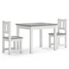 The Living Store kindertafel - wit en grijs - MDF - 60 x 50 x 48 cm - inclusief 2 stoelen