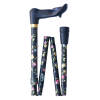 Classic Canes Opvouwbare wandelstok - Zwart - Bloemen - Rechtshandig - Ergonomisch handvat - Lengte 80 - 90 cm