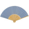 Spaanse handwaaier - pastelkleuren - korenblauw - bamboe/papier - 21 cm - Verkleedattributen