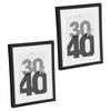 Atmosphera fotolijstje voor een foto van 30 x 40 cm - 2x - zwart - foto frame Eva - modern/strak ontwerp - Fotolijsten