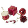 Kleine kersthangers - 40x st - rood - 5 cm - kunststof - Kersthangers