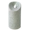 Gerim LED kaars/stompkaars - zilver - H15 cm - glitters - LED kaarsen
